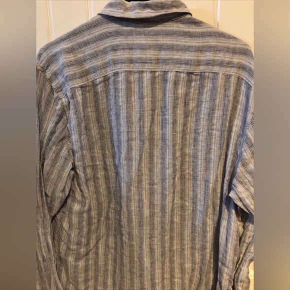 armani collezioni mens Long Sleeve Button Up shirt size L striped Authentic - Picture 5 of 9